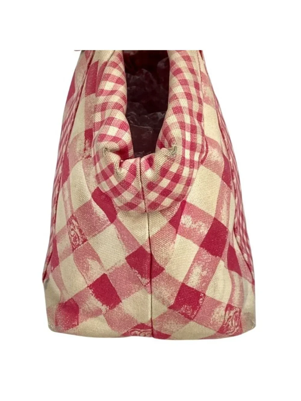 Chanel Handbag CC Logo Gingham Check Canvas Pink